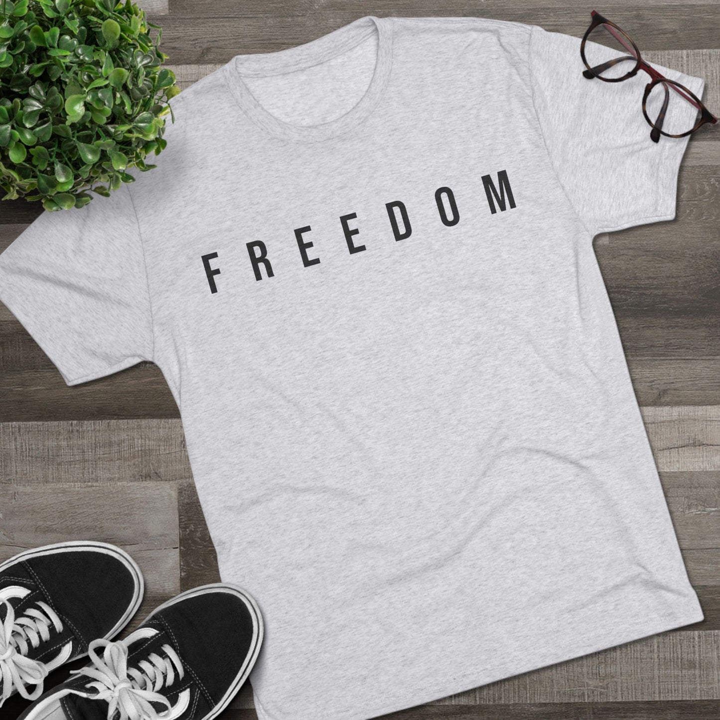 Freedom Unisex Tri-Blend Crew Tee, Inspirational Shirt, Casual Wear, Comfort Tee, Motivational Gift, Everyday Style